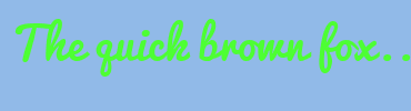 Image with Font Color 4DFF33 and Background Color 91BAE8